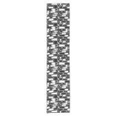 Abstracte zwart-wit geometrische Tegels Korte Tafelloper (Voorkant)