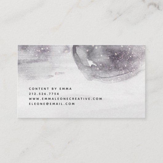 Abstracte zwart-wit grijze Waterverf | Roos Gold Visitekaartje (Achterkant)