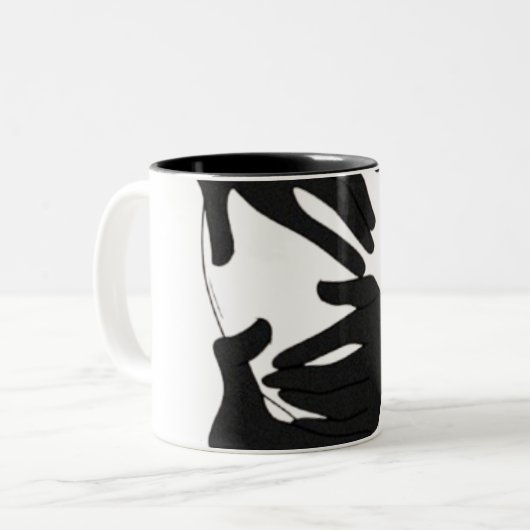 Abstracte Zwart-Wit Handen Mok (Voorkant links)