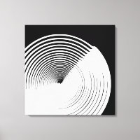 Abstracte Zwart & Wit Inkt Art Canvas Muurdecorati