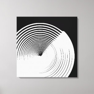 Abstracte Zwart & Wit Inkt Art Canvas Muurdecorati Afdruk