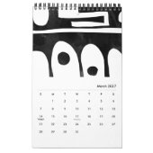 Abstracte zwart-wit kunstkalender kalender (Mar 2027)