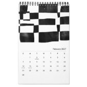 Abstracte zwart-wit kunstkalender kalender (Feb 2027)