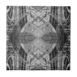 abstracte zwart-wit patroon tegeltje