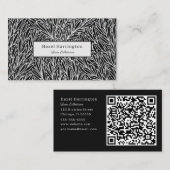 Abstracte zwart-wit QR Code Visitekaartjes (Voorkant / Achterkant)