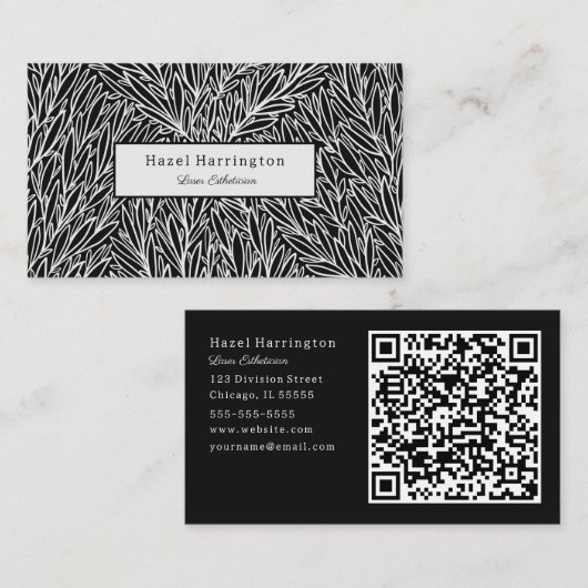 Abstracte zwart-wit QR Code Visitekaartjes