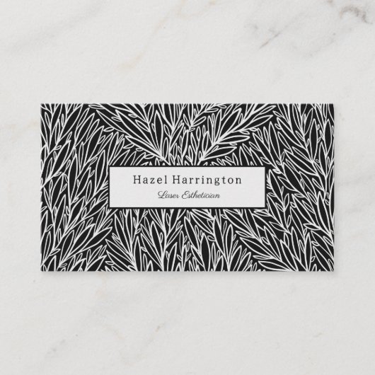 Abstracte zwart-wit QR Code Visitekaartjes (Voorkant)