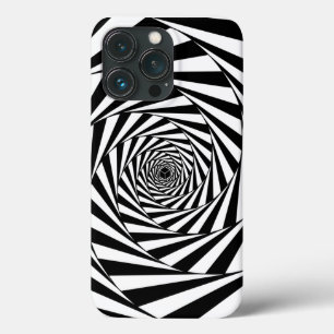 Abstracte zwart-wit spiralen kunst Case-Mate iPhone case