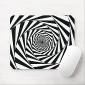 Abstracte zwart-wit spiralen kunst muismat (Met muis)