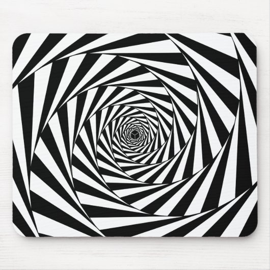 Abstracte zwart-wit spiralen kunst muismat (Voorkant)