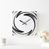 Abstracte zwart-wit vierkante klok (Huis)