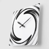 Abstracte zwart-wit vierkante klok (Hoek)
