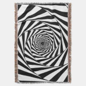 Abstracte zwart-wit wervelende spiraalvormige trap deken (Voorkant Verticaal)
