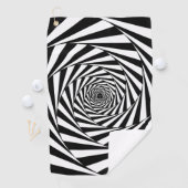 Abstracte zwart-wit wervelende spiraalvormige trap golfhanddoek (Insitu)