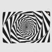 Abstracte zwart-wit wervelende spiraalvormige trap golfhanddoek (Horizontaal)