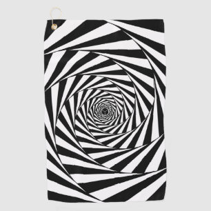 Abstracte zwart-wit wervelende spiraalvormige trap golfhanddoek