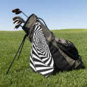 Abstracte zwart-wit wervelende spiraalvormige trap golfhanddoek (Groen)