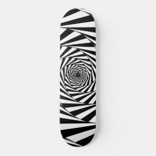Abstracte zwart-wit wervelende spiraalvormige trap persoonlijk skateboard