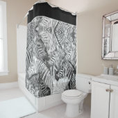 Abstracte zwart-wit zebra kunst douchegordijn (In situ)