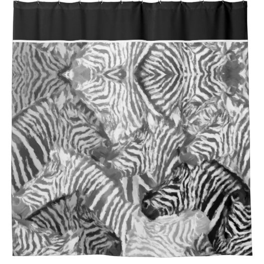 Abstracte zwart-wit zebra kunst douchegordijn (Voorkant)