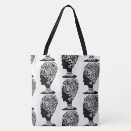 Abstracte zwart-wit Zentangle-tas Tote Bag