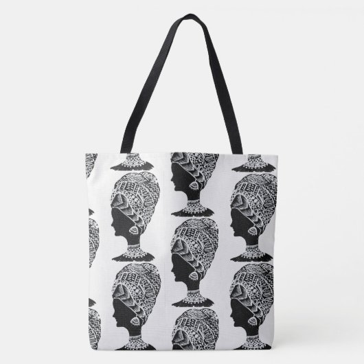 Abstracte zwart-wit Zentangle-tas Tote Bag (Voorkant)