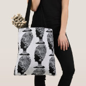 Abstracte zwart-wit Zentangle-tas Tote Bag (Dichtbij)