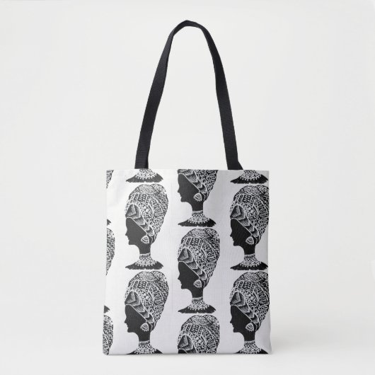 Abstracte zwart-wit Zentangle-tas Tote Bag (Voorkant)