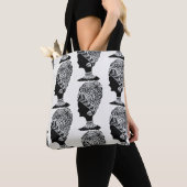 Abstracte zwart-wit Zentangle-tas Tote Bag (Dichtbij)