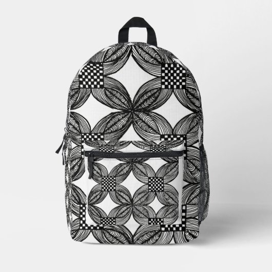 Abstracte zwart-wit ZentanglPrint Cut Sew Tas (Voorkant)