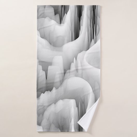 abstracte zwart-wit zwart-wit wervelfractal backg badhanddoek (Badhanddoek)