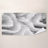 abstracte zwart-wit zwart-wit wervelfractal backg badhanddoek (Badhanddoek)
