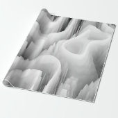 abstracte zwart-wit zwart-wit wervelfractal backg cadeaupapier (Uitgerold)