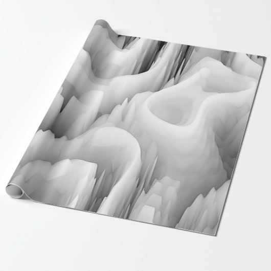 abstracte zwart-wit zwart-wit wervelfractal backg cadeaupapier (Uitgerold)