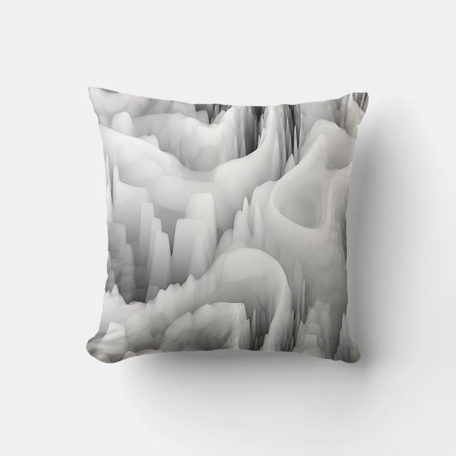 abstracte zwart-wit zwart-wit wervelfractal backg kussen (Voorkant)