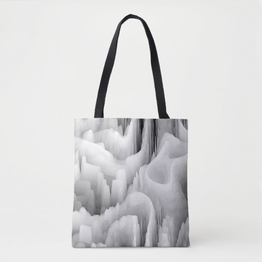 abstracte zwart-wit zwart-wit wervelfractal backg tote bag (Voorkant)
