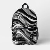 Abstracte zwart-witgolf bedrukte rugzak (Voorkant)