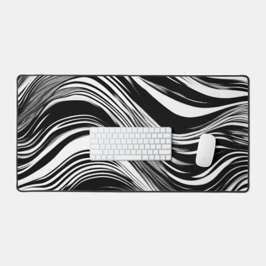 Abstracte zwart-witgolf bureaumat (Keyboard & Muis)