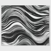 Abstracte zwart-witgolf cadeaupapier (Vlak)