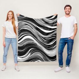 Abstracte zwart-witgolf fleece deken