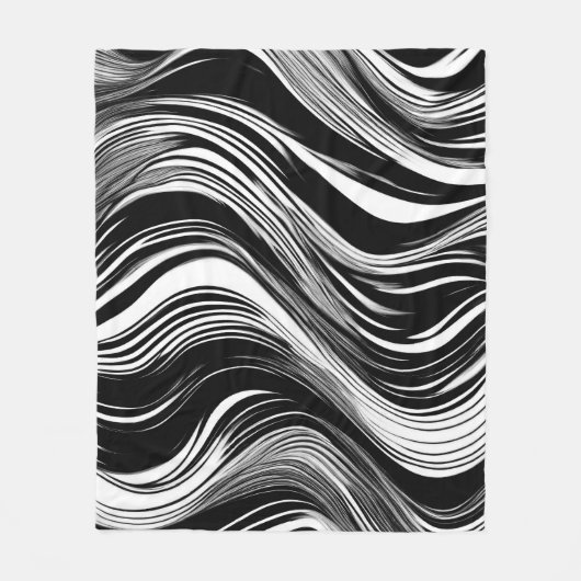 Abstracte zwart-witgolf fleece deken (Voorkant)
