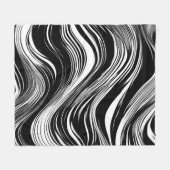 Abstracte zwart-witgolf fleece deken (Voorkant (Horizontaal))