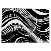 Abstracte zwart-witgolf groot cadeauzakje (Achterkant)