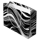 Abstracte zwart-witgolf groot cadeauzakje (Achterkant Gekanteld)