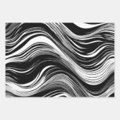 Abstracte zwart-witgolf inpakpapier vel (Voorkant 3)