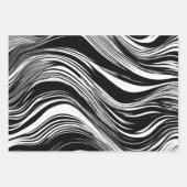 Abstracte zwart-witgolf inpakpapier vel (Voorkant 2)