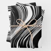 Abstracte zwart-witgolf inpakpapier vel (In situ)