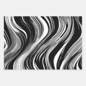 Abstracte zwart-witgolf inpakpapier vel (Voorkant)