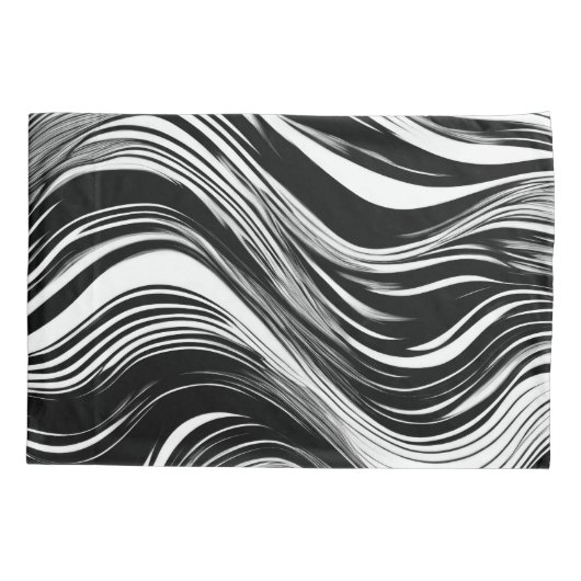 Abstracte zwart-witgolf kussensloop (Achterkant-Links)
