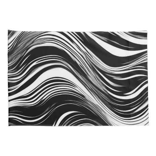 Abstracte zwart-witgolf kussensloop (Achterkant-Rechts)